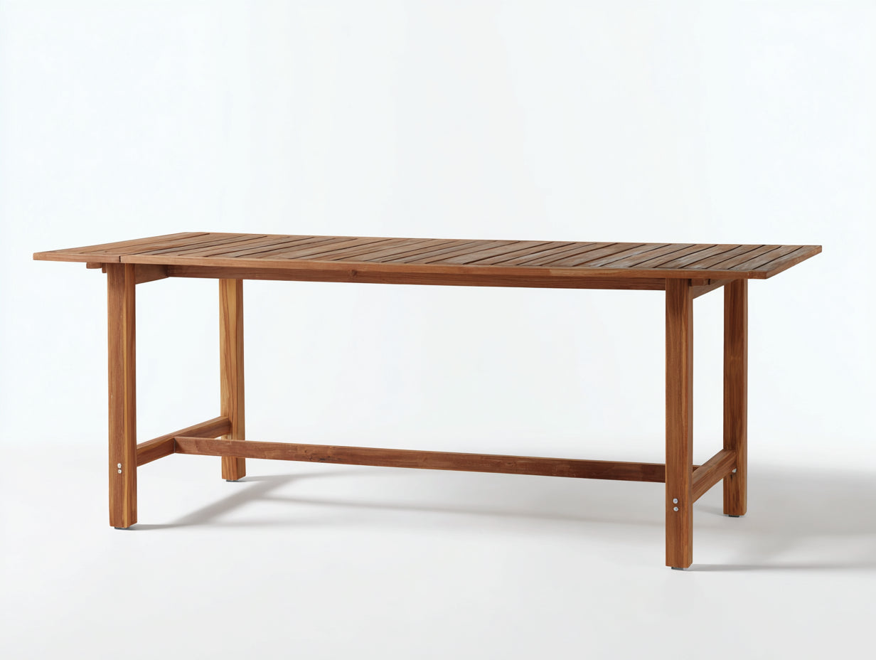 Tavolo da giardino - legno - 220x90x74 cm - marrone chiaro - stile naturale