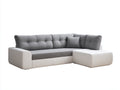 Divano angolare - tessuto-pelle - 272x164x83 cm - grigio-bianco - moderno
