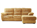 Divano angolare - velluto a coste - 266x160x86 cm - giallo ocra - moderno
