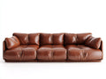 Divani a 3 posti - pelle - 242x98x74 cm - marrone - moderno