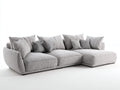 Divano angolare - velluto a coste - 288x172x78 cm - grigio chiaro - moderno