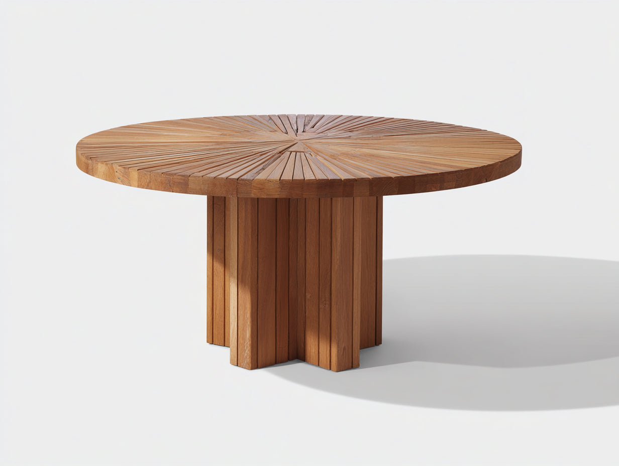 Tavolo da giardino - legno - 154x154x75 cm - marrone chiaro-marrone - stile moderno