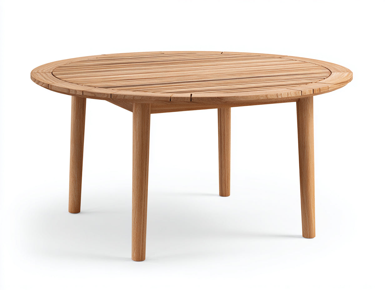 Tavolo da giardino - legno - 138x138x74 cm - marrone chiaro - stile naturale