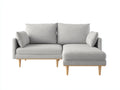 Divano angolare - tessuto-legno - 271x158x82 cm - grigio chiaro-marrone - moderno