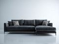 Divano angolare - tessuto - 286x166x83 cm - grigio scuro - moderno