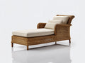 Lettino prendisole - rattan-tessuto-metallo - 185x78x88 cm - Marrone-Crema - classico