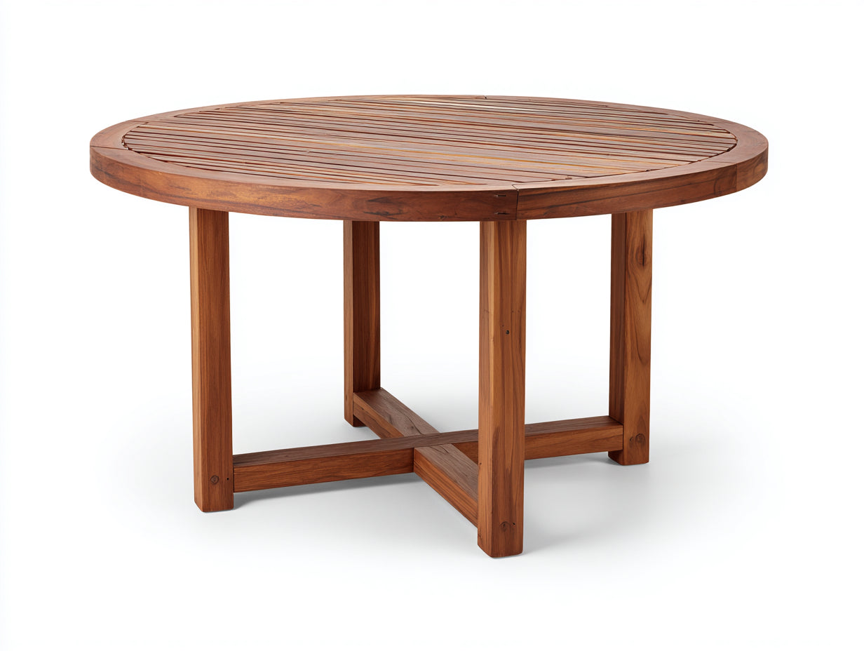 Tavolo da giardino - legno - 150x150x75 cm - marrone - stile naturale