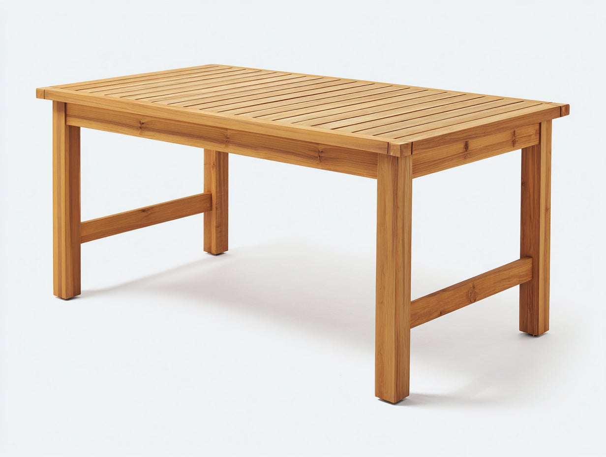 Tavolo da giardino - legno - 190x88x74 cm - marrone chiaro - stile naturale