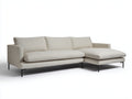 Divano angolare - tessuto-metallo - 276x162x83 cm - beige-nero - moderno