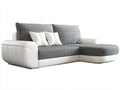 Divano angolare - tessuto-pelle - 270x160x82 cm - grigio-bianco - moderno
