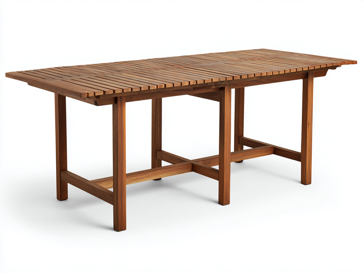 Tavolo da giardino - legno - 240x95x75 cm - marrone - stile naturale