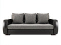 Divani a 3 posti - tessuto-pelle-legno - 218x89x79 cm - nero-grigio - moderno
