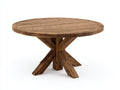 Tavolo da giardino - legno - 148x148x75 cm - marrone - stile rustico