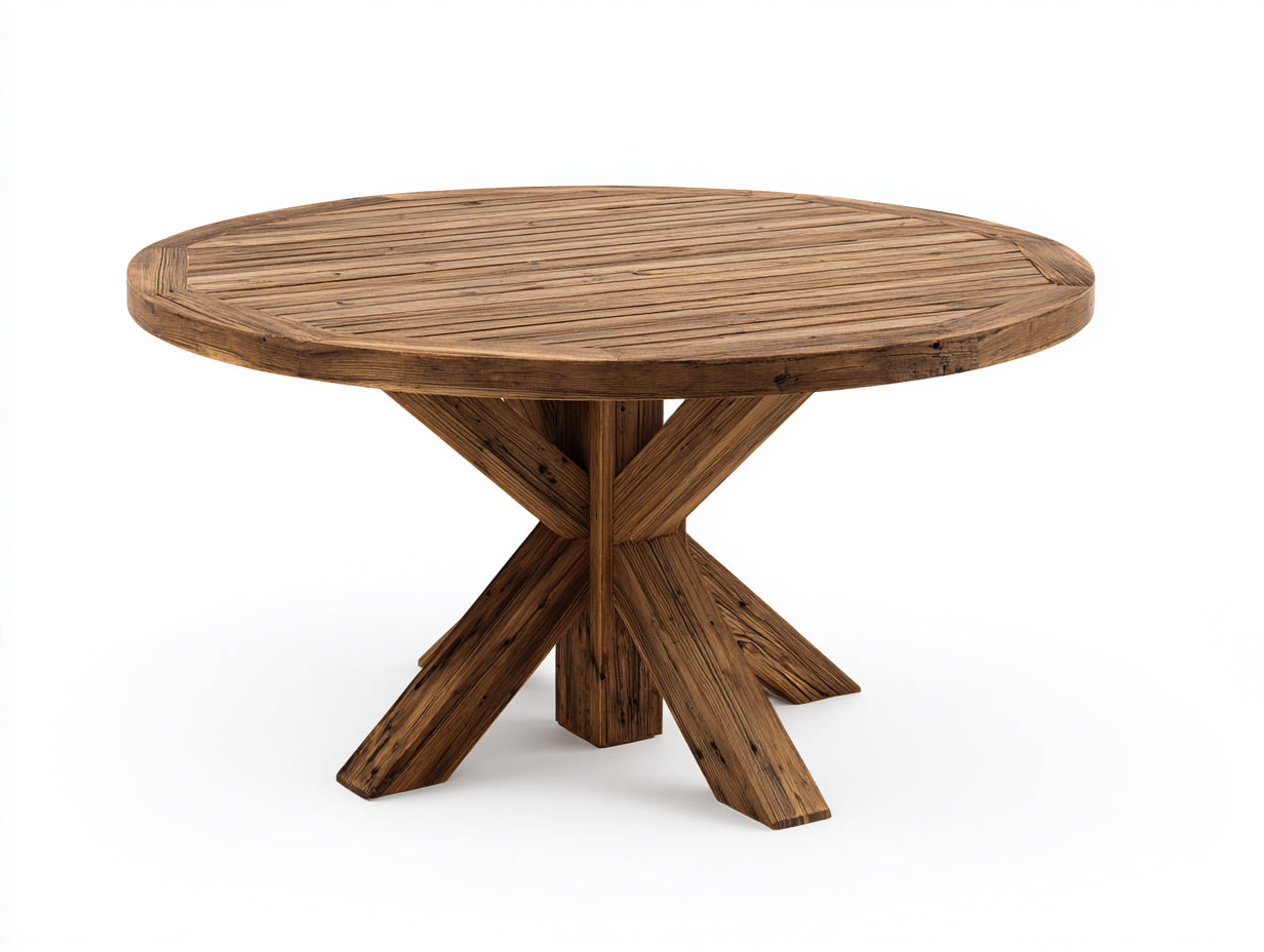 Tavolo da giardino - legno - 148x148x75 cm - marrone - stile rustico