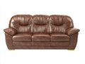 Divani a 3 posti - pelle - 221x92x88 cm - marrone - classico